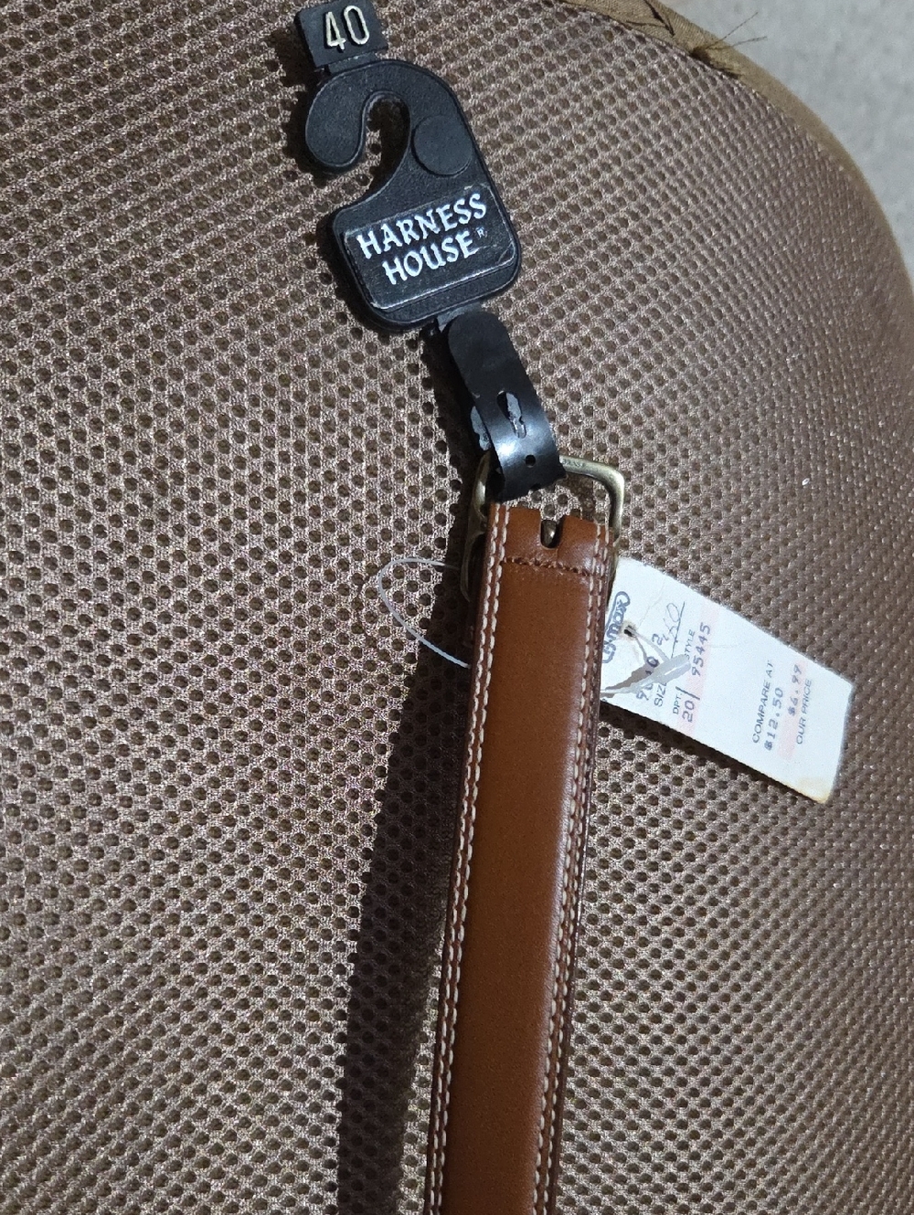 Men’s Tan Leather Belt with Contrast Stitching